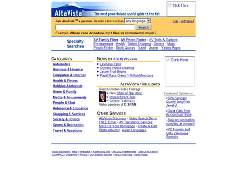 AltaVista en 1998