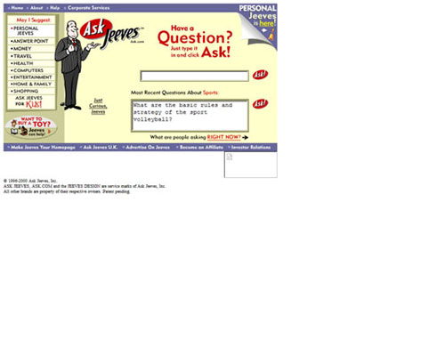 Ask Jeeves en 1999