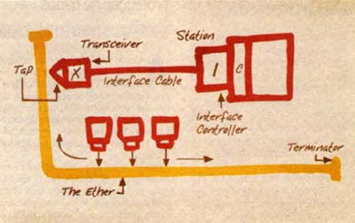 Diseño de una red Ethernet realizado por Bob Metcalfe