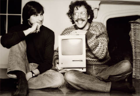 Steve Jobs y Bill Atkinson en enero de 1984