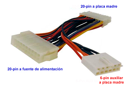 Conector auxiliar. Negro, tierra. Naranja, +3.3VDC. Rojo, +5VDC