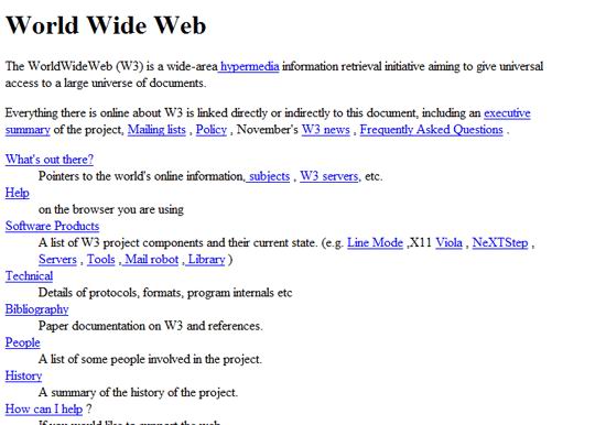 Primera página web, 1991